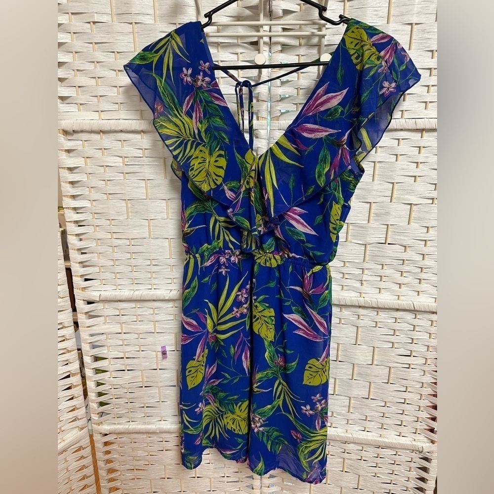 Dress by Divided tropical print euc size 2 open back